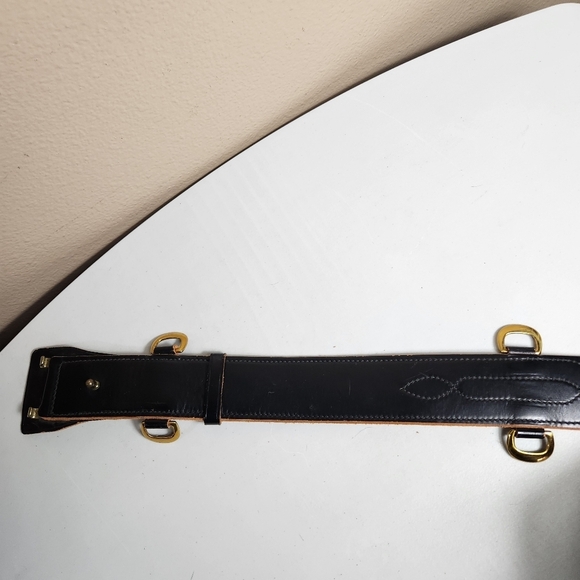 British Military Black/Brass Genuine Bridle Cowhide Leather Sam Browne Belt |44| - Picture 7 of 14